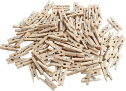 100 Stuks Mini Houten Klemmetjes 2.5 cm - Decoratieve Knijpers voor Foto's en Ambachten — thumbnail 1