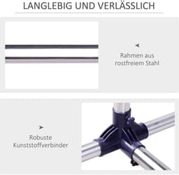 Kledingrek - verstelbaar - Met Rollen + Uittrekbare Stang - Praktisch & Mobiel - RVS - Zilver — thumbnail 5