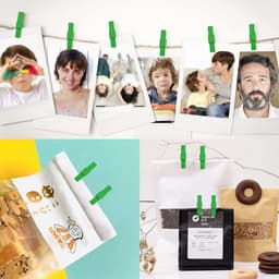 50x Mini Houten Kleerhangers met 50 Meter Jute Touw - Decoratieve Fotohangers voor Galerijwand — thumbnail 3