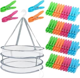 49 Wasknijpers Set met Handige Wasknijpermand - Windbestendig en Anti-Slip — thumbnail 1