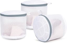 Set van 3 waszakken van mesh - Geschikt voor het wassen van delicate kledingstukken - Waszakken van mesh voor bh's met ophanglussen - Afmeting: 15 x 18 cm - Speciale waszakken voor lingerie — thumbnail 1