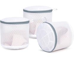 Set van 3 waszakken van mesh - Geschikt voor het wassen van delicate kledingstukken - Waszakken van mesh voor bh's met ophanglussen - Afmeting: 15 x 18 cm - Speciale waszakken voor lingerie