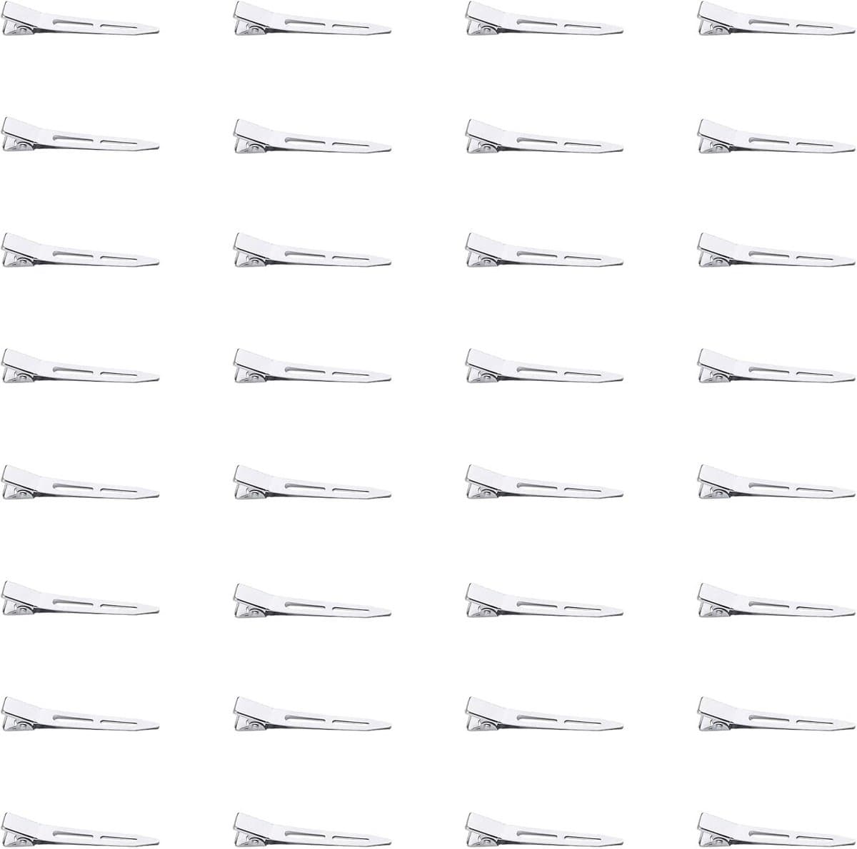 100 Stuks Zilveren Haarspelden 5,5 cm - Kleine Metalen Alligatorclips voor Kappers & Styling — afbeelding 1