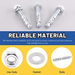 Wigankers 3/8" x 3" Verzinkt Heavy Duty Bevestiging voor Beton - 20 Stuks — thumbnail 5