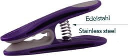 Wasknijpers met Soft Grip en roestvrijstalen veren - set van 24, lilac grijs — thumbnail 3