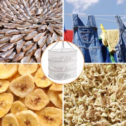 Droogrek voor kleding - Drielaags hangdroogrek van gaas - Opvouwbaar - Met ritssluiting - Geschikt voor het drogen van planten, knoppen, fruit, bloemen, groenten, stoffen, enz. — thumbnail 5