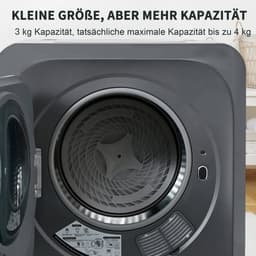 Re-purelife® Compacte Wasdroger met UV-Desinfectie - 6 Programma's - 3-4 kg Capaciteit - Geschikt voor Opbouw of Opstelling - Stille Werking & Helder LED-Display - Grijs — thumbnail 5