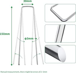 Grondankers voor Worteldoek - 100 Stuks 15 cm Stalen Anti-Roest Haringen voor Tuin en Omheining — thumbnail 5