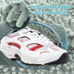 Waszakken voor schoenen, 360° schoonmaak met verborgen ritssluiting, herbruikbaar anti-vervorming, compatibel met wasmachine en droger (grijs) — thumbnail 4