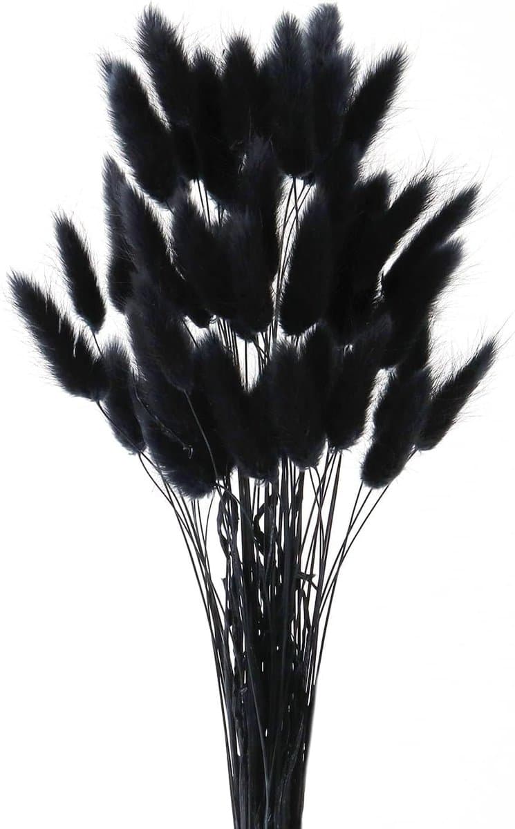 Gedroogde Bloemen, 45 cm, 60 Stuks, Gedroogde Natuurlijke Pampasgras, Planten, Pluizige Droogbloemen Geschikt voor Bruiloften in Bohemian-Stijl Verjaardagsfeestjes (Zwart) — afbeelding 1