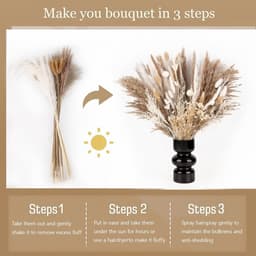 Decoratie 109 Stuks Natuurlijk Droogbloemen Boeket voor Tafeldecoratie DIY Boho Stijl Gedroogde Pampasdecoratie Kunstmatige Gedroogde Bloemen Boeket voor Woonkamer, Slaapkamer en Bruiloft — thumbnail 5