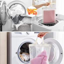 Set van 4 kleine wasnetten voor delicate was, ideaal voor lingerie, sokken en babykleding - duurzaam en handig voor in de wasmachine, 30x25 cm — thumbnail 2