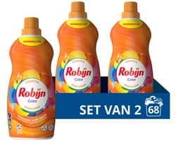 Robijn - Klein & Krachtig Wasmiddel Color 34 Wasbeurten - 2 x 1,19 liter - Voordeelverpakking