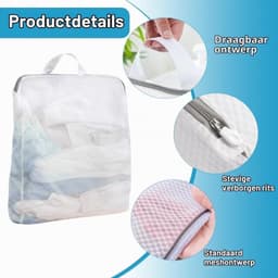 Set van 4 Grote Wasnetten voor de Wasmachine, 50 x 60 cm, Ideaal voor Kleding en Delicate Stoffen — thumbnail 5