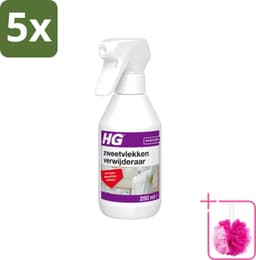 5 x HG - Wasruimte - Zweetvlekkenverwijderaar - Tegen Deodorantvlekken - 250 ml - Bulkverpakking - Zweetvlekken verwijderen - Douchemop - Gele vlekken verwijderen — thumbnail 1