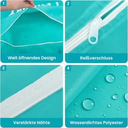 Reiswaszakken voor vuile kleding, waterdichte waszakken voor onderweg, set van 2 stuks — thumbnail 4
