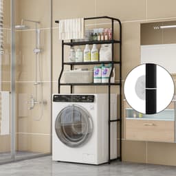 Opbergrek Met 3 Niveaus Voor Boven De Wasmachine, Opbergplank Voor De Wasdroger In De Wasruimte, Meerlaags Metaal. — thumbnail 3
