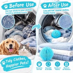 Anti-haarballen voor de wasmachine, 10 stuks, nylon, blauw — thumbnail 5