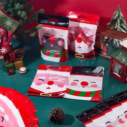Kerst Treat Zakken - Gemengde Kleur - 225 x 155 mm - Zelfsluitende Plastic Zakjes - Voor Snoep en Cadeautjes — thumbnail 2
