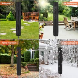 2 Stuks - Hoes voor droogmolen - Beschermhoes -160 x 15 x 15 cm - 210D Oxford-stof -Droogmolen Hoes Universeel - Heavy Duty Roterende Waslijn Afdekking - Waterdicht en UV-Bestendig Stofdicht, Regenbestendig - trekkoord aan de onderkant - opberghoes — thumbnail 2
