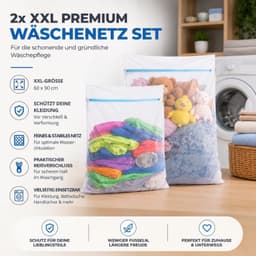 Wasnetset - 2x - 60 x 90 cm - Premium Waszak met Ritssluiting - Voor Delicate Kleding — thumbnail 4