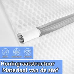 Waszakken voor Wasmachine - Wit - 50 x 60 cm - Herbruikbare Wasnetten met Ritssluiting - Voor Fijne Was en Ondergoed — thumbnail 3
