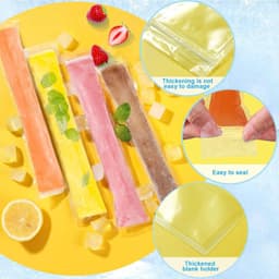 Plastic IJszakken - Transparant - 5,5 x 28 cm - Herbruikbare IJs-lollyvormen - Voor Snacks en Dranken — thumbnail 5