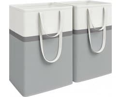 Klarven® Wasmand Duifgrijs - Opvouwbare Wastas - Wasmanden - Laundry Bag - Set van 2 - 110 Liter per Tas