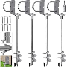 Multifunctionele Grondankers - Zilver - 45 cm - Verchroomd Staal met Bredere Spiralen - Voor Trampolines en Schommelsets — thumbnail 1