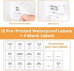 Set van 3 waspods container en droger bladhouder - doorzichtige plastic wasruimte organisatie opslagcontainers met deksels, schepjes en etiketten voor wasmiddelpods, poeder, waskralen, geurboosters — thumbnail 2