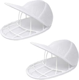 Pettenwasser - 2 Stuks - Wasrek voor hoeden - 33 x 23 cm - Afneembaar wasframe voor honkbalpet - Wasaccessoire - Kunststof - Waszakje voor Petten - Beschermrek voor wasmachine - Waszakken - Universeel Maat - Eenvoudig te monteren - Wit — thumbnail 1