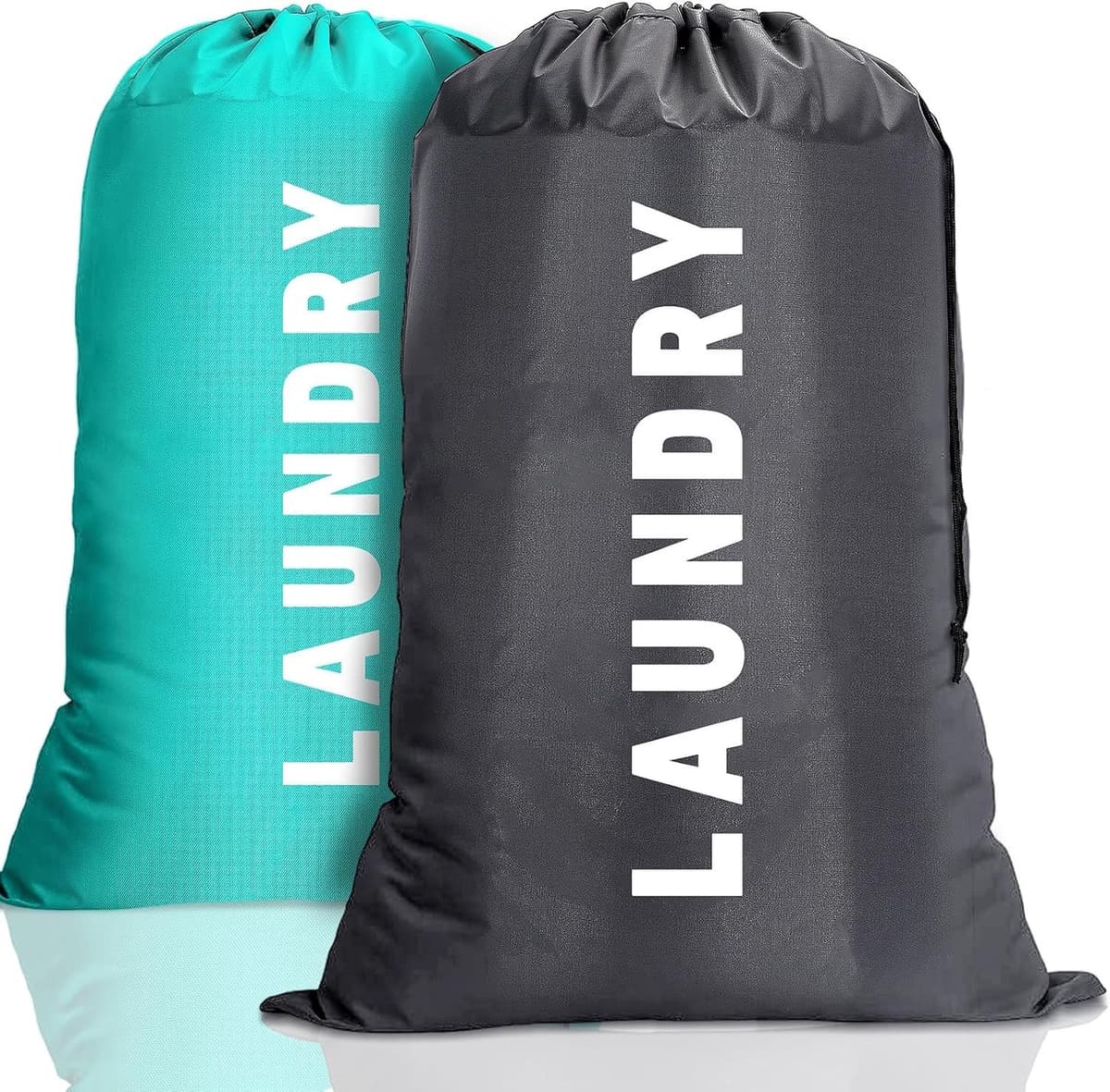 Set van 2 Reiswaszakken voor Vuil Wasgoed, 91×24 inch, Grote Herbruikbare Waszak, Ideaal voor Vakantie, Kamperen en Studentenhuis — afbeelding 1