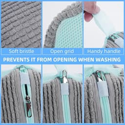 Waszakken, wasmachine, chuhe waszak rondom reiniging, wasnet voor sneakers, schoenenzak voor wasmachine, multi-bescherming, schoenwaszak, voor sportschoenen, tennisschoenen (grijs) — thumbnail 3