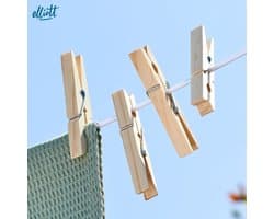 15 meter stalen kern waslijn - extra sterk - PVC gecoat - weer- en roestbestendig - wit/grijs - voor buiten en camping Waslijndraad met stalen kern