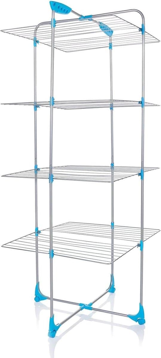 Indoor Luchter - 40 m droogruimte Metaal Wit/Blauw folding wall laundry rack — afbeelding 1