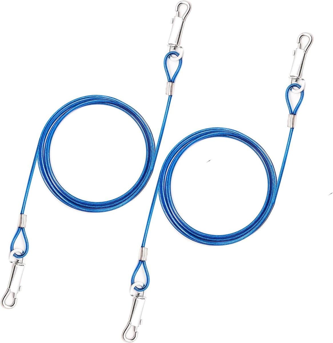 Grondanker hond hondenkettingen voor buiten-hond stropdas-kabel hondenketting outdoor-hond camping accessoires hondenriemen riem voor stalen spiraal hondenspel grondpen 2 x 18 m (blauw) Grondanker hond — afbeelding 1