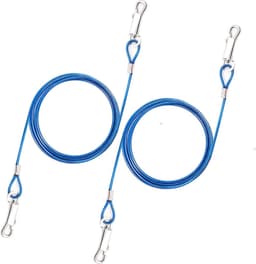 Grondanker hond hondenkettingen voor buiten-hond stropdas-kabel hondenketting outdoor-hond camping accessoires hondenriemen riem voor stalen spiraal hondenspel grondpen 2 x 18 m (blauw) Grondanker hond — thumbnail 1