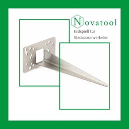 Novatool 6 x tuinpennen 10 x 6 x 18 cm roestvrij staal professionele grondanker voor lampen grondhuls grondanker tuinpen tuinpennen tuinaccessoires stopcontact zuilen grondnagel grondbevestiging staal — thumbnail 2