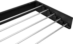 Milano Luxurious Wandwasrek – Inklapbaar wasrek – Droogrek - Wandmontage – 80 cm - Metaal – Zwart/Zilver — thumbnail 2