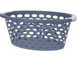 Kunststof wasmand blauw 25 liter - Draagwasmand met handvatten
