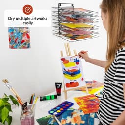 Klein hangend verfdroogrek - 8 planken - Canvas Art Storage - Schilderdroogrek met schroeven — thumbnail 4
