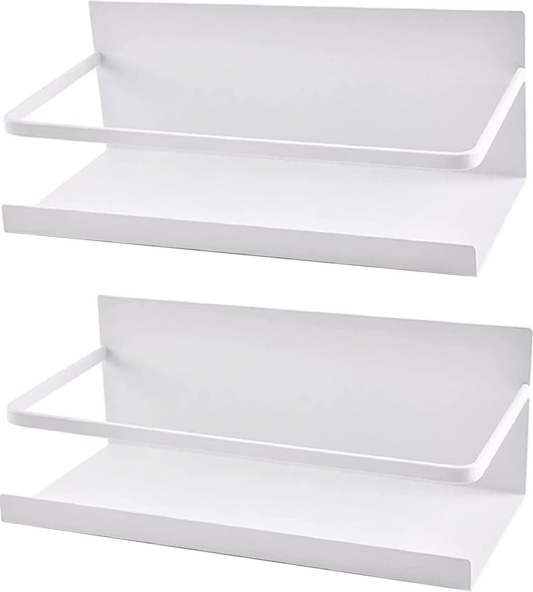 Koelkastrek 2-delig magnetisch kruidenrek - ruimtebesparende koelkast organizer voor de keuken (wit) Wasmachine rek — afbeelding 1