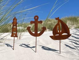 Decoratieve Tuinsteker - Maritiem Anker - Tuin Verfraaien - Unieke Roest Patina - 14 x 40 cm - Bruin — thumbnail 5