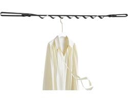 RV Kleding Lijn - Draagbare Wasserette - Kleding Drogen - Intrekbaar Touw - 1 Meter - Zwart