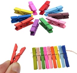 Byshayne- Wasknijpers 50 Stuks - Houten Wasknijpers - Kleine Wasknijpers - Mini Wasknijpers - Fotoclips - Jute Koord 10m - Fotoknijpers — thumbnail 5