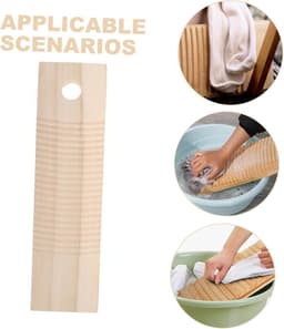 Houten Waskom - Handwas Plank - Kleding Wassen - Massief Hout - 45 x 13 cm - Beige — thumbnail 5