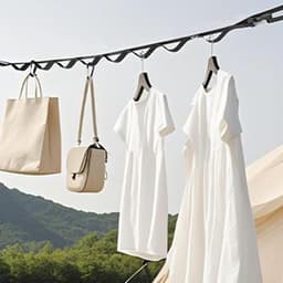 Draagbare waslijn - Reis waslijn - Outdoor drogen - Verstelbare lengte - 1 Meter - Zwart — thumbnail 4