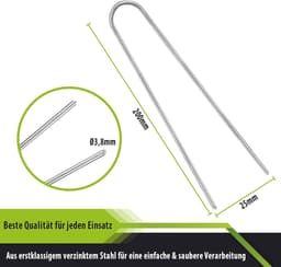 Grondankers - Haringen Tuin - Bevestigen Tuindoek - Gegalvaniseerd Staal - 250 stuks - Zilver — thumbnail 2
