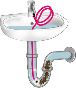 Rohrfrei-Power Slang met terugslagventiel – Milieuvriendelijk ontstoppen van afvoeren in keuken, bad en WC, 2,4 m lengte, inclusief adapter voor tuinslang — thumbnail 3