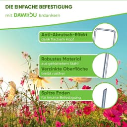 Grondankers - Tuinpennen - Stabiele Bevestiging - Roestvrij Verzinkt Staal - 25 Stuks 150mm - Zilver — thumbnail 4